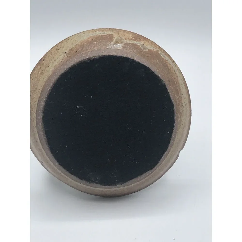 Studio‎ Art Pottery Candle Holder With Finger Loop Browns/blues Stoneware